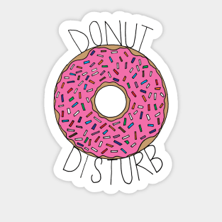 Donut Disturb - White Sticker